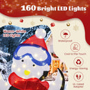 3-Piece 2D Lighted Penguin Family Christmas Decoration with 160 LED Lights