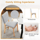 Foldable Dining Chair Set of 4 Armless Kitchen Chair with Padded Seat and Tilt Backrest