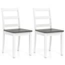Set of 2 Wood Dining Chairs with Solid Rubber Wood Legs