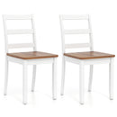 Set of 2 Wood Dining Chairs with Solid Rubber Wood Legs