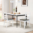 Set of 4 Wood Dining Chairs with Solid Rubber Wood Legs