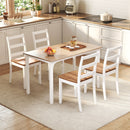 Set of 4 Wood Dining Chairs with Solid Rubber Wood Legs