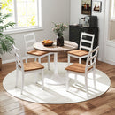 Set of 4 Wood Dining Chairs with Solid Rubber Wood Legs