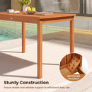 5 Pieces Patio Wood Dining Set Outdoor Rectangular Table and Chairs