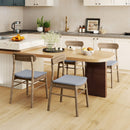 Fabric Upholstered Kitchen Armless Dining Chairs with Rubber Wood Frame Set of 2-Oak