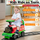 6V Toddler Ride On Train Combo: Track Ride & 2-Seater Carriage Set