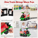 6V Toddler Ride On Train Combo: Track Ride & 2-Seater Carriage Set