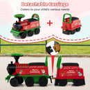 6V Toddler Ride On Train Combo: Track Ride & 2-Seater Carriage Set