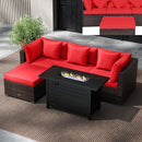 Heavy-duty Frame Rattan Sofa Set with 60000 BTU Firepit Table