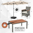 8-Piece Patio Dining Set with Double-Sided Market Umbrella