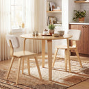 3 Piece Dining Table Set with 2 Padded Dining Chairs and Rubber Wood Table