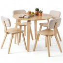 5 Piece Dining Table Set with 4 Padded Dining Chairs and Rubber Wood Table