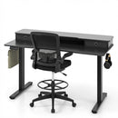 Electric Height Adjustable Standing Desk and Drafting Chair Set with Storage Drawers