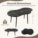 Cloud Shape Coffee Table 39.5 inch Irregular Center Table with Metal Frame