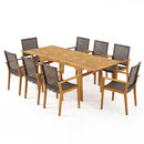 9-Piece Expandable Patio Dining Set for Deck and Garden