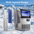 Stainless Steel Spray Ice Maker 80 Lbs Per Day with Clear Hard Ice Machine