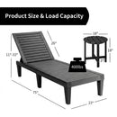 3-Piece Patio Lounge Set with Adjustable Recliner Chairs and Round Side Table for Poolside
