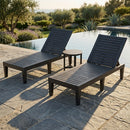 3-Piece Patio Lounge Set with Adjustable Recliner Chairs and Round Side Table for Poolside