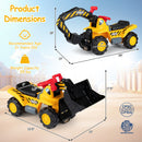 3-in-1 Ride on Excavator Bulldozer Detachable with Engine Sound and Helmet
