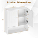 Bathroom Wall Cabinet with 2 Fluted Doors and Open Cube and Adjustable Shelf