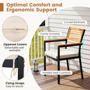 Stackable Patio Dining Chairs Set of 6 with Cushions