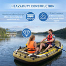 3-Person Inflatable Fishing Boat with Oars and Pump