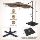 Offset Hanging Patio Umbrella 11x9 ft with 220 lb Base
