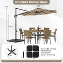 10 FT Cantilever Patio Umbrella with Solar LED Lights & Base