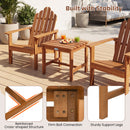 Adirondack Chair Set of 2 with Side Table - Acacia Wood