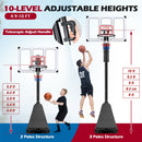 Portable Basketball Hoop Adjustable 4.9-10 Feet with Base