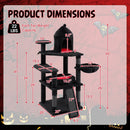 50-Inch Gothic Multi-Level Cat Tree with Castle House