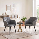 Upholstered Dining Chairs Set of 2 with Curved Back