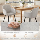 Upholstered Dining Chairs Set of 2 with Curved Back