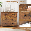 3-Drawer Dresser with Tapered Legs - Rustic Brown