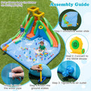 Inflatable Water Slide with Double Slides and 680W Blower