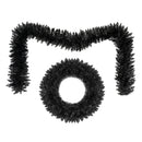24" Halloween Wreath & 9 FT Garland Set with LED Lights