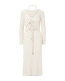 Nicholas Luisa Ruched Cutout MIDI Dress, Size Large