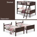 Twin Size Wooden Bunk Beds Convertible 2 Individual Beds