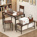 Industrial Style Rectangular Kitchen Table with Bench and Chairs