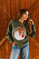 Western Santa Sequin Patch Sweatshirt