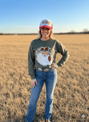 Western Santa Sequin Patch Sweatshirt