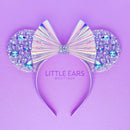 White Iridescent Sparkle Mickey Ears