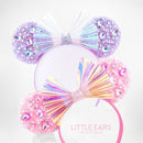 White Iridescent Sparkle Mickey Ears