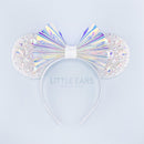 White Iridescent Sparkle Mickey Ears