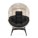 Wicker Oversized Egg Style Chair with Cushions and Headrest