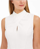 Calvin Klein Women's Sleeveless Cross Sheath with Center Front Keyhole Dress, 8