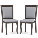Wood Dining Chairs Set of 2 with Rubber Wood Frame and Padded Seat-Brown