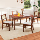 Wooden Kitchen Chairs with Cane Back Rubber Wood Frame and Padded Seat-Coffee