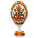 Hen Ukrainian Wooden Easter Egg Pysanka on a Stand 3.75 Inches