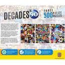 Decades - The 90's 500 Piece Jigsaw Puzzles 3 Pack
